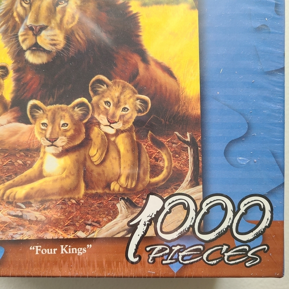 Puzzle FOUR KINGS 1000 Pieces Lions Cubs - New Sealed - Picture 2 of 10